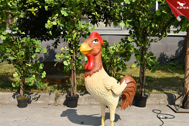 卡通動物雕塑，仿真公雞