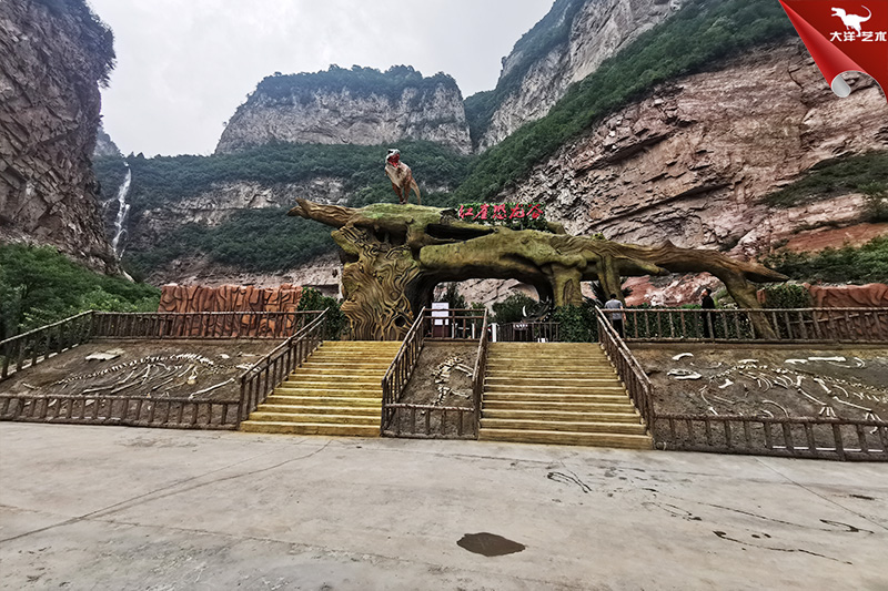 恐龍化石骨架，埋藏式恐龍化石骨架制作